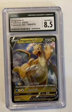 CGC Graded 8.5 Dragonite V 049/078 Pokemon Go Double Rare Tcg Pokemon Card Slab - Image 2