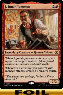 1x - J. Jonah Jameson - FOIL #81 - Marvel's Spider-Man - NM MTG - Image 1