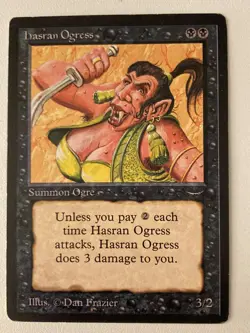 Magic the Gathering MTG Arabian Nights Hasran Ogress Dark MP (Beta Bob) - Image 1