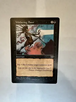 Vintage MTG Withering Boon Mirage Regular Card Magic Gathering NM - Image 1