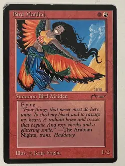 Magic the Gathering MTG Arabian Nights Bird Maiden Dark Damaged (Beta Bob) - Image 1