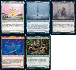 EDH SHRINE Set of 5 ~mtg Neon Dynasty GO-SHINTAI Lost Wisdom Shared Purpose MORE - Image 1