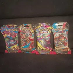 Pokemon TCG Mega Evolutions Full Art Set 4 Sleeved Booster packs Sealed - Image 1