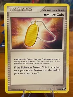 2008 Pokemon Diamond & Pearl Great Encounters Trainer Amulet Coin 97/106 Unc. - Image 1