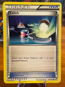 2011 Pokemon Black & White Base Set Trainer Switch Item 104/114 Common MP - Image 1