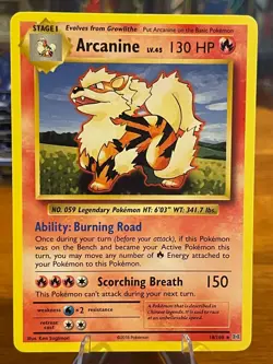 2016 Pokemon XY Evolutions Arcanine 18/108 Rare Stage 1 MP - Image 1