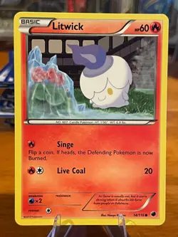 2013 Pokemon Black & White Plasma Freeze Litwick 14/116 Common Basic MP - Image 1