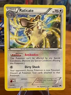 2016 Pokemon XY Breakpoint Raticate 88/122 Rare Stage 1 MP - Image 1