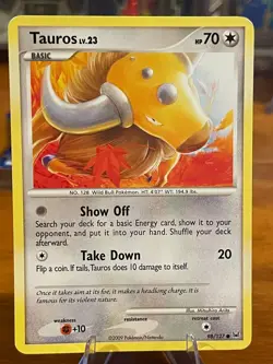 2009 Pokemon Platinum Base Set Tauros 98/127 Common Basic MP - Image 1