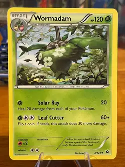 2016 Pokemon XY Fates Collide Wormadam 3/124 Uncommon Stage 1 MP - Image 1