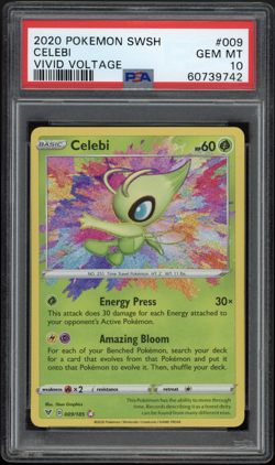 CELEBI 2020 Pokemon Sword & Shield Vivid Voltage #009 PSA 10 - Image 1
