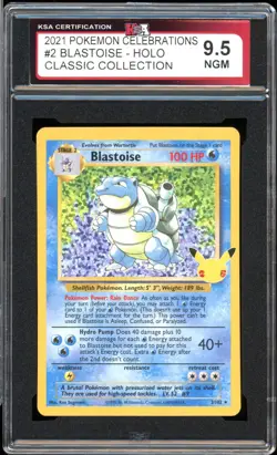 2021 Pokemon Celebrations Classic Collection #2 Blastoise Holo KSA 9.5 NGM - Image 1