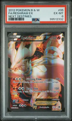 2012 POKEMON B&W NEXT DESTINIES #95 FULL ART/RESHIRAM EX PSA 6 - Image 1
