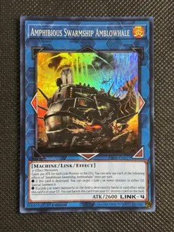 YuGiOh! - Amphibious Swarmship Amblowhale RA04-EN077 Super Rare 1st Edition NM - Image 1