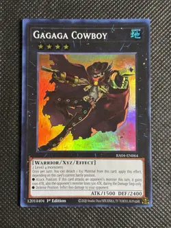 YuGiOh! - Gagaga Cowboy RA04-EN064 Super Rare 1st Edition Near Mint - Image 1