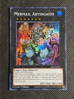 YuGiOh! - Mermail Abyssgaios RA04-EN065 Super Rare 1st Edition Near Mint - Image 1