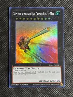 YuGiOh! Superdreadnought Rail Cannon Gustav Max RA04-EN063 Super Rare 1st Ed NM - Image 1
