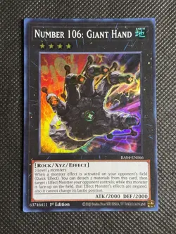 YuGiOh! - Number 106: Giant Hand RA04-EN066 Super Rare 1st Edition Near Mint - Image 1
