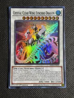YuGiOh! - Crystal Clear Wing Synchro Dragon RA04-EN059 Super Rare 1st Edition NM - Image 1