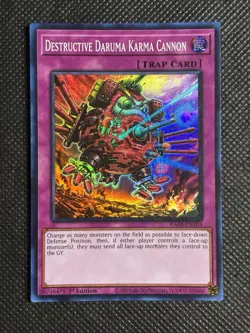 YuGiOh! - Destructive Daruma Karma Cannon RA04-EN103 Super Rare 1st Edition NM - Image 1