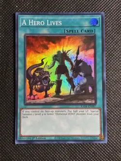 YuGiOh! - A Hero Lives RA04-EN087 Super Rare 1st Edition Near Mint - Image 1