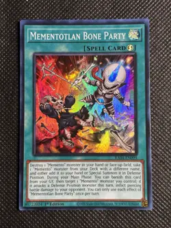 YuGiOh! - Mementotlan Bone Party RA04-EN099 Super Rare 1st Edition Near Mint - Image 1