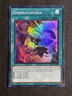 YuGiOh! - Onomatopaira RA04-EN089 Super Rare 1st Edition Near Mint - Image 1