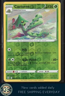 REVERSE HOLO Cacturne 005/163 NM - Battle Styles Pokemon Card Tomokazu Komiya - Image 1