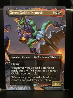 Green Goblin, Nemesis BORDERLESS SCENE #23 NM/M MTG Spiderman Magic Card - Image 1