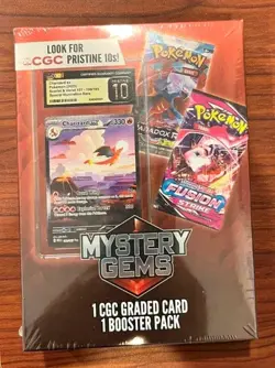 Pokemon Mystery Gems 1 CGC Graded Card & 1 Booster Pack 2025! New Sealed Box! - Image 1