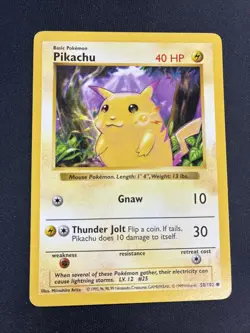 Pokemon Pikachu Card Lot Of 3 Yellow Cheeks Shadowless 58/102 Base Set LP - Image 4