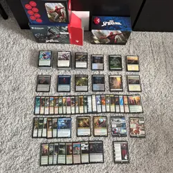 468 Card Lot- Magic MtG Spider-Man Bundle Web Foil Land Rare Comic Art Borderles - Image 1