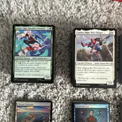 468 Card Lot- Magic MtG Spider-Man Bundle Web Foil Land Rare Comic Art Borderles - Image 4