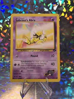 Sabrina's Abra 93/132 Common Gym Challenge Pokemon Card MP - Image 1