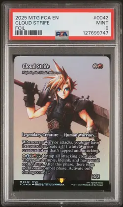 2025 MTG FINAL FANTASY: THROUGH THE AGES FOIL #0042 CLOUD STRIFE PSA 9 - Image 1