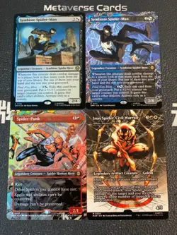 Magic MTG Symbiote Spider-Man Spider-Punk Borderless Marvel Spider-Man Lot*4 - Image 1