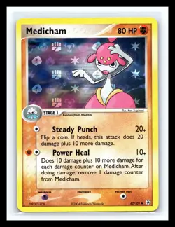 💥 Medicham (Pokemon 2004 Hidden Legends Holo Foil Rare) Vintage Card # 42/101 - Image 1