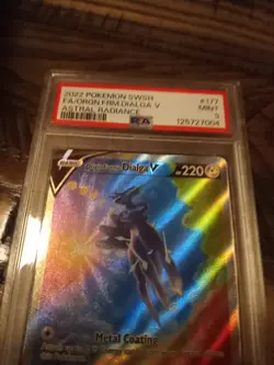 2022 Pokemon Astral Radiance Origin Forme Dialga V 177/189 PSA 9 - Image 2