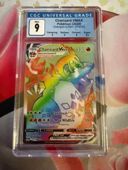 Pokemon Charizard VMax Champions Path 074/073 Rainbow Secret Rare CGC 9 - Image 1