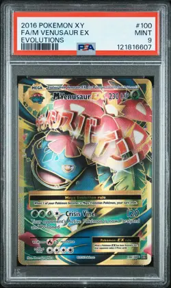 2016 POKEMON XY EVOLUTIONS #100 FULL ART/M VENUSAUR EX PSA 9 - Image 1