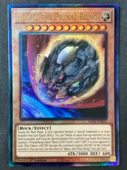 Yugioh #RA01-EN015 Nibiru, the Primal Being 1st Ed Prismatic Ultimate Rare NM - Image 1