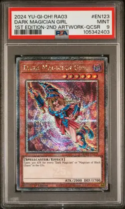 2024 YU-GI-OH! RA03-QUARTER CENTURY BONANZA #EN123 DARK MAGICIAN GIRL PSA 9 - Image 1