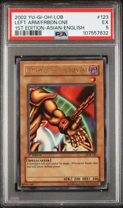 2002 Yu-Gi-Oh! Legend Of Blue Eyes White Dragon #123 Left Arm 1st Edition PSA 5 - Image 1