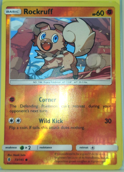 Pokemon Rockruff #73 Trading Card Game CCG Reverse Holo - Image 1