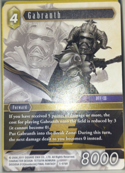 Final Fantasy Card Game TCG Opus V Gabranth 5-078R CCG - Image 1