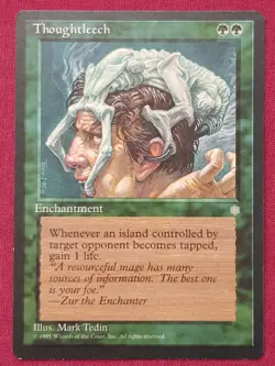 Magic The Gathering ICE AGE THOUGHTLEECH green card MTG - Image 1