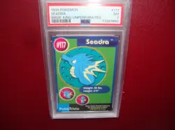 1999 Pokemon Burger King UnPerforated Seadra card #117 Psa 7 Nm - Image 1