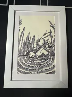 Auth Pokemon Card Mew 016/036 Dream Shine Collection 1st ED Hand sketch 5”x7” - Image 1