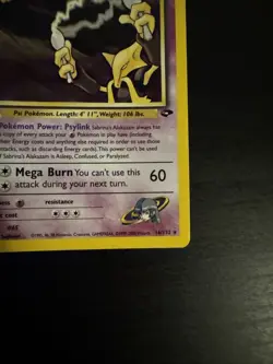 Pokemon TCG Gym Challenge Sabrina's Alakazam Holo Card Rare 16/132 LP - Image 5