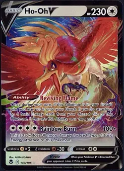 NM/MT Ho-Oh V Pokemon Card | Ultra Rare Holo | 2022 SW&SH Silver Tempest 140/195 - Image 1